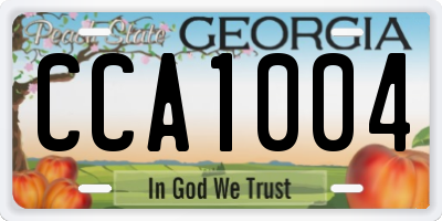 GA license plate CCA1004