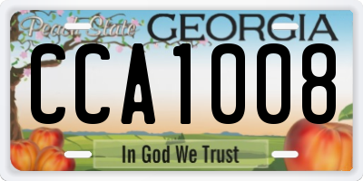 GA license plate CCA1008