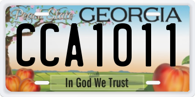 GA license plate CCA1011