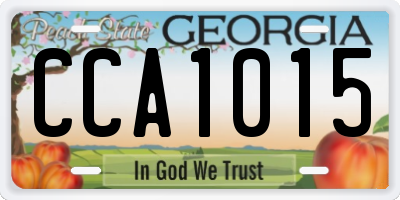 GA license plate CCA1015