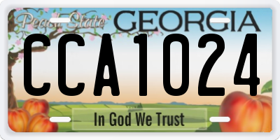 GA license plate CCA1024