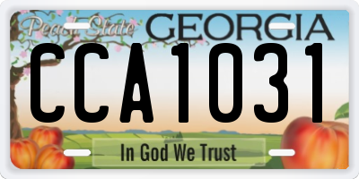 GA license plate CCA1031