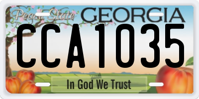 GA license plate CCA1035