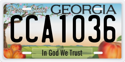 GA license plate CCA1036