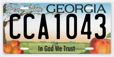 GA license plate CCA1043