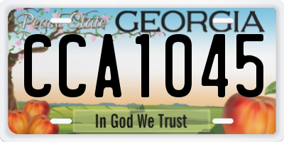 GA license plate CCA1045