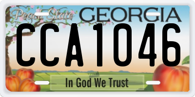 GA license plate CCA1046