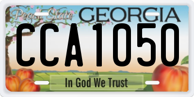 GA license plate CCA1050