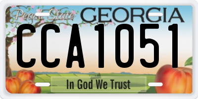 GA license plate CCA1051