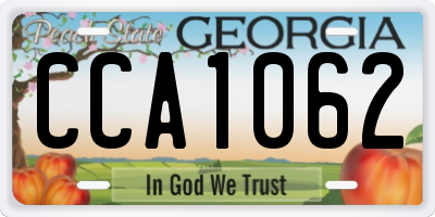GA license plate CCA1062