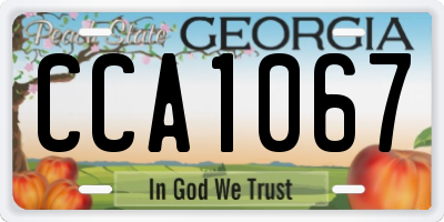 GA license plate CCA1067