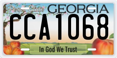 GA license plate CCA1068