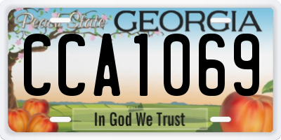 GA license plate CCA1069