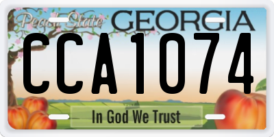 GA license plate CCA1074