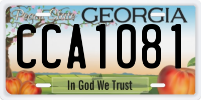GA license plate CCA1081