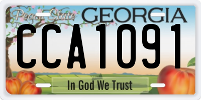 GA license plate CCA1091