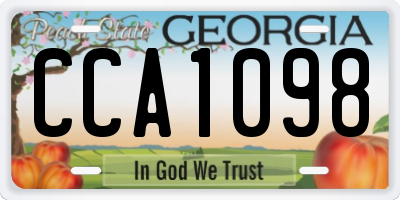 GA license plate CCA1098