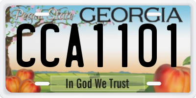 GA license plate CCA1101