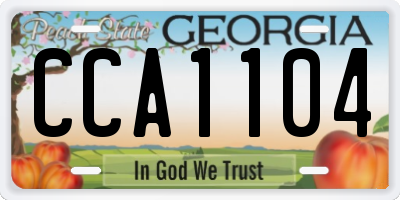 GA license plate CCA1104