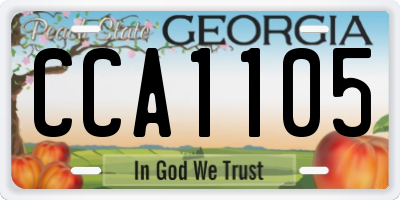 GA license plate CCA1105