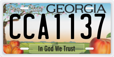 GA license plate CCA1137
