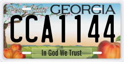 GA license plate CCA1144