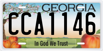 GA license plate CCA1146