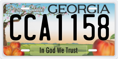 GA license plate CCA1158