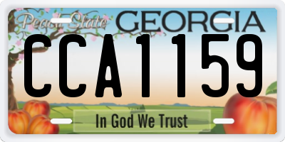GA license plate CCA1159