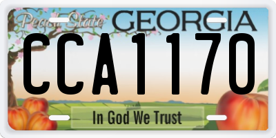 GA license plate CCA1170