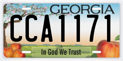 GA license plate CCA1171