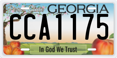 GA license plate CCA1175