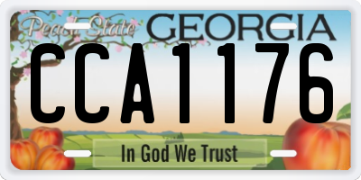 GA license plate CCA1176