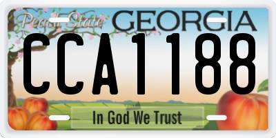 GA license plate CCA1188
