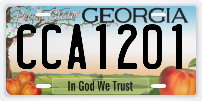 GA license plate CCA1201