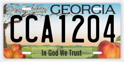 GA license plate CCA1204