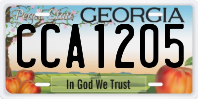 GA license plate CCA1205