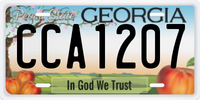 GA license plate CCA1207