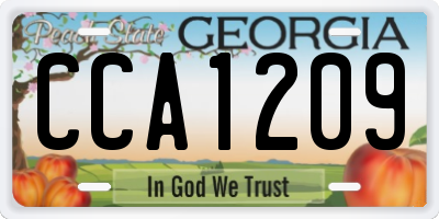 GA license plate CCA1209