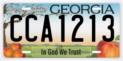 GA license plate CCA1213