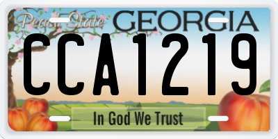 GA license plate CCA1219