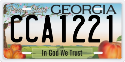 GA license plate CCA1221