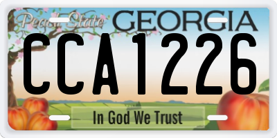 GA license plate CCA1226