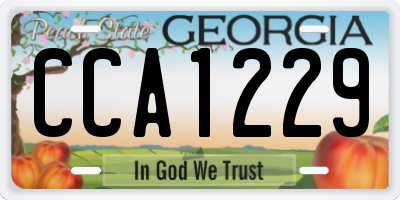 GA license plate CCA1229