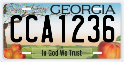 GA license plate CCA1236