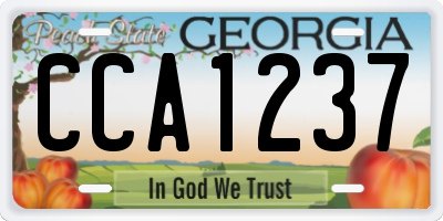 GA license plate CCA1237