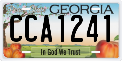 GA license plate CCA1241
