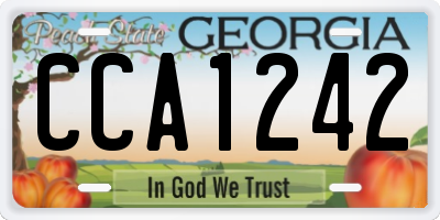 GA license plate CCA1242