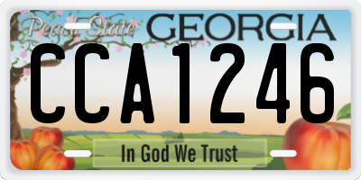 GA license plate CCA1246