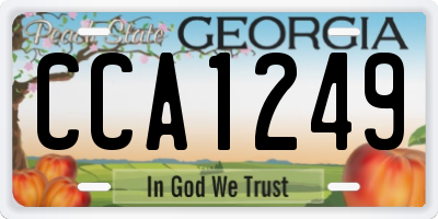 GA license plate CCA1249